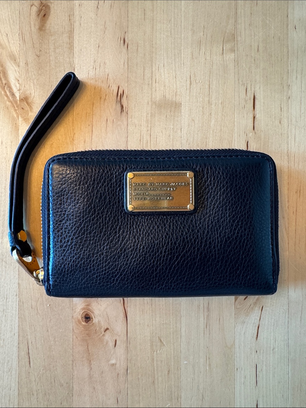 Marc by Marc Jacobs Black Pebbled Leather Zip Wristlet